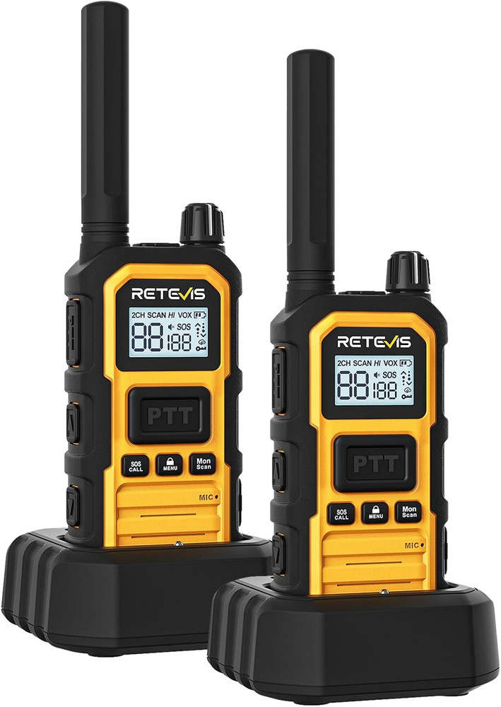 RB48 Plus Walkie Talkies - Long Range, Waterproof, Rechargeable 2 Pack