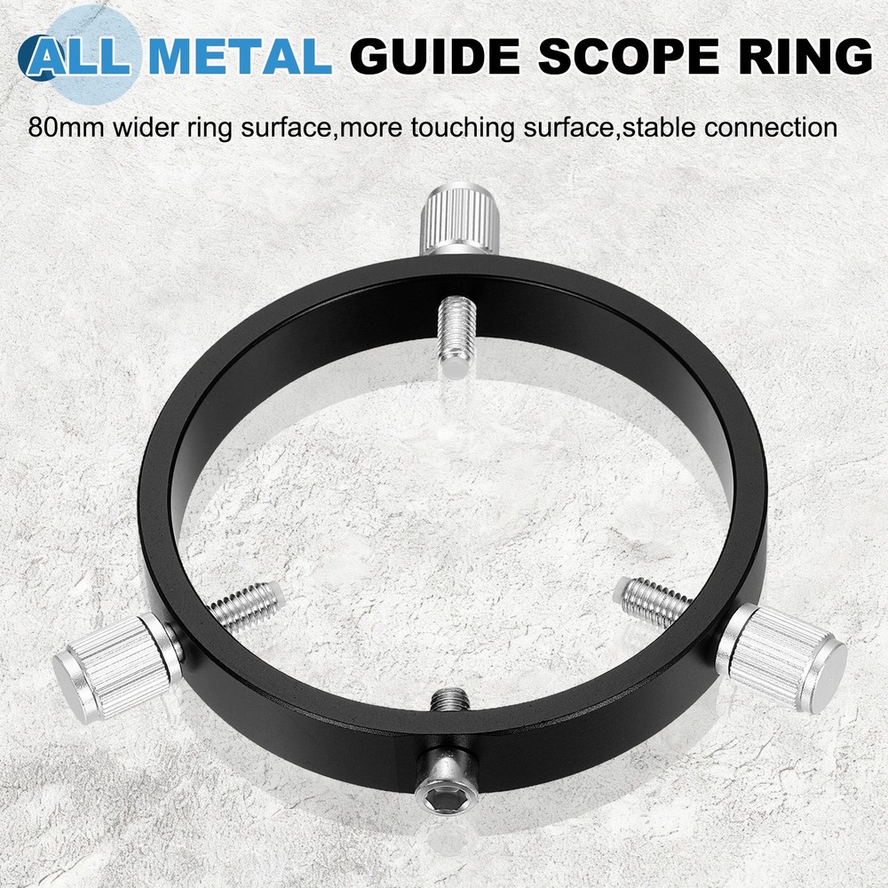 80mmD Adjustable Guiding Scope Rings, Metal Guide Scope Rings, Black