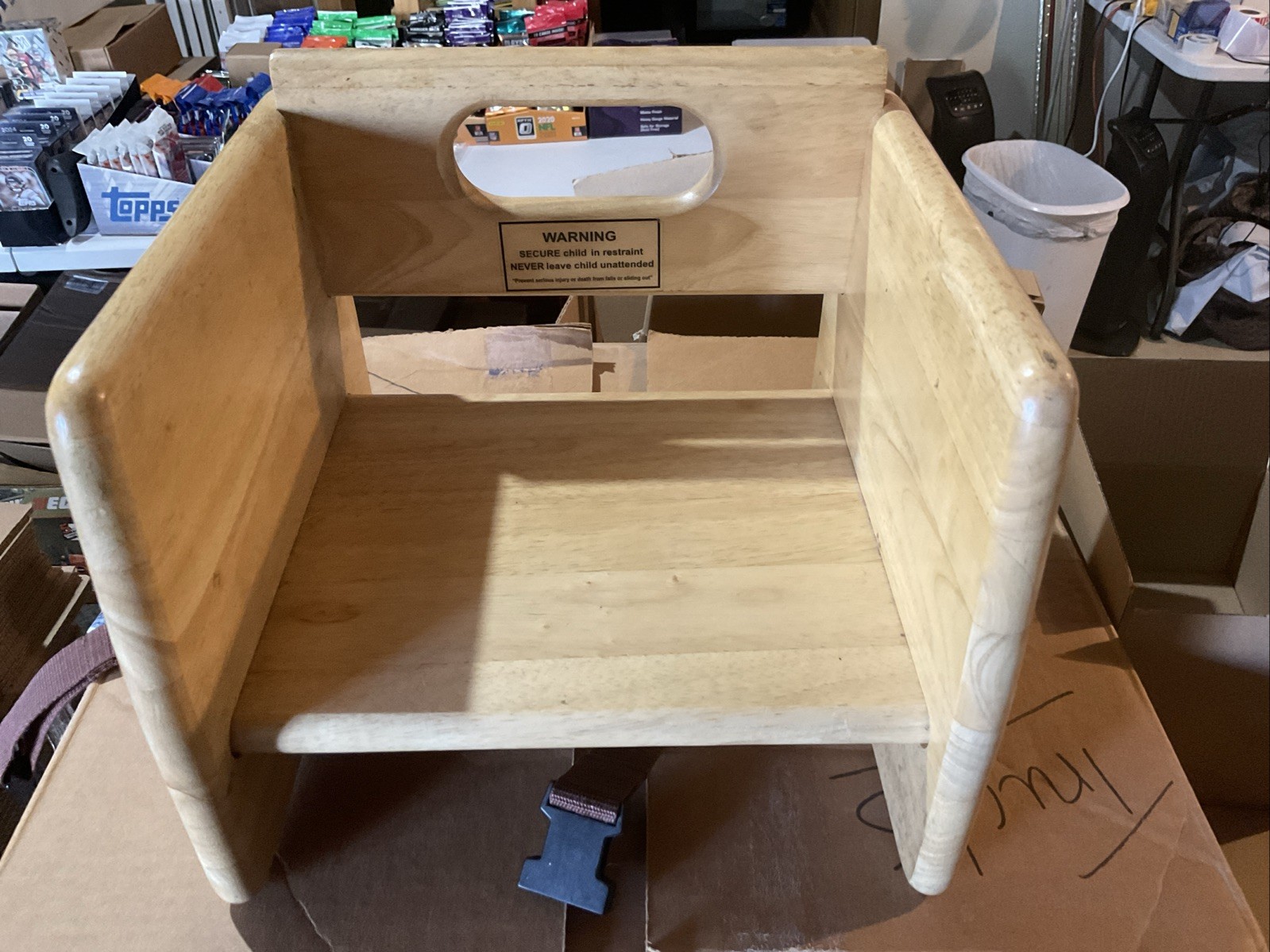 Restaurant Children Booster Seat in Natural Wood Finish Commercial Use Read