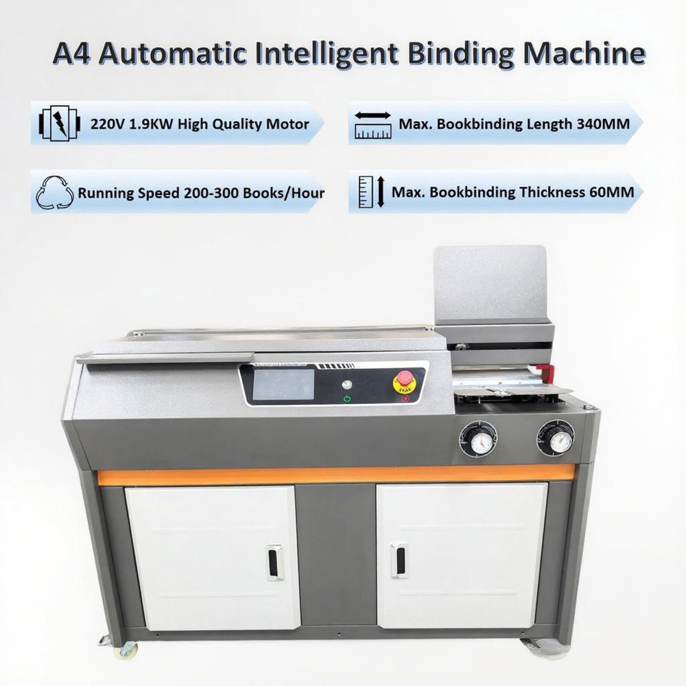 220V Auto Hot Glue Book Binding Machine A4 Side Glue Perfect Binding Machine