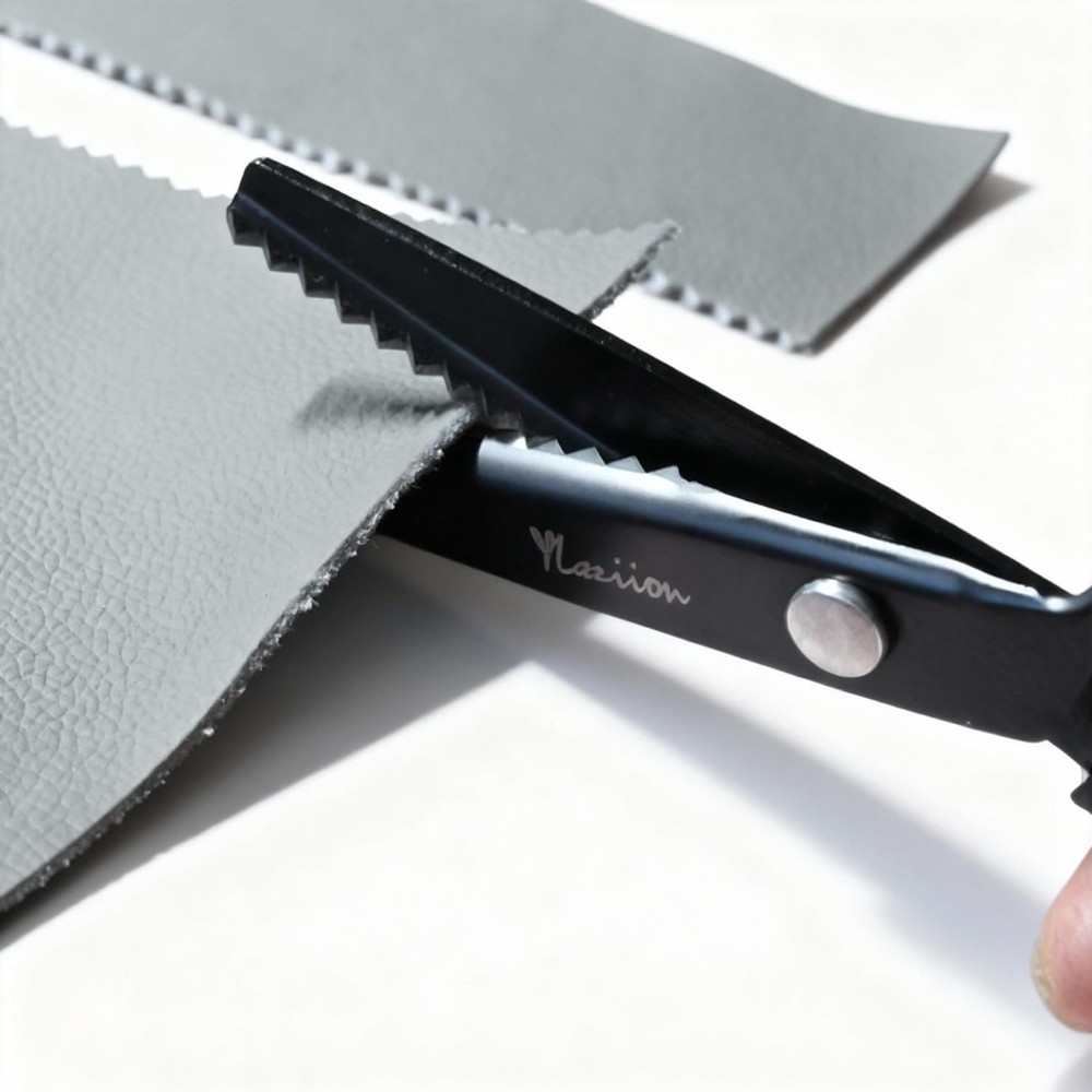 8-Inch Professional Pinking Shears for Fabric Cutting - 5mm Triangle Tooth Fa...