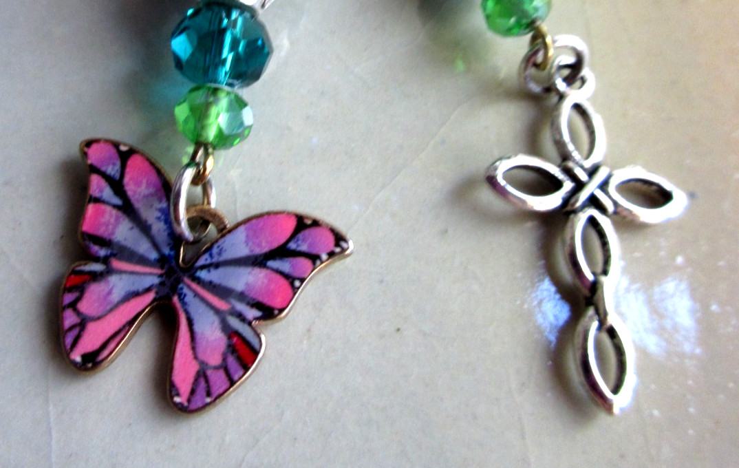 Easter Cross, Spring Butterfly Bookmark 18.5 inches