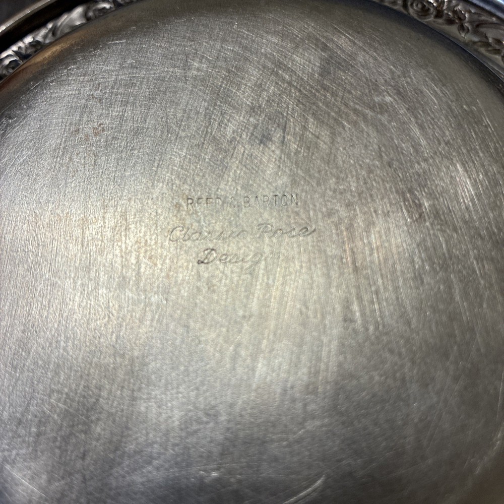 Reed & Barton Classic Rose Design Silver Plate Bowl