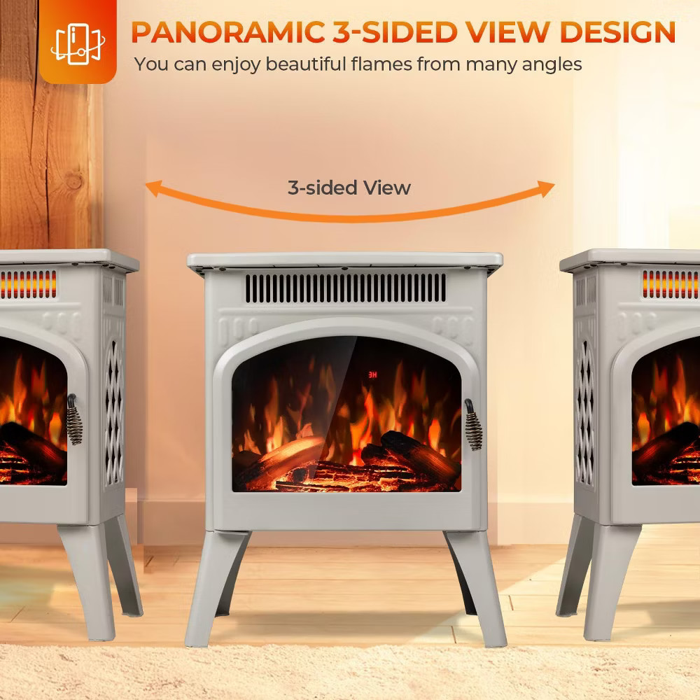 ZAFRO Electric Fireplace Heater 17" with Remote Control, Cathedral Stylish,