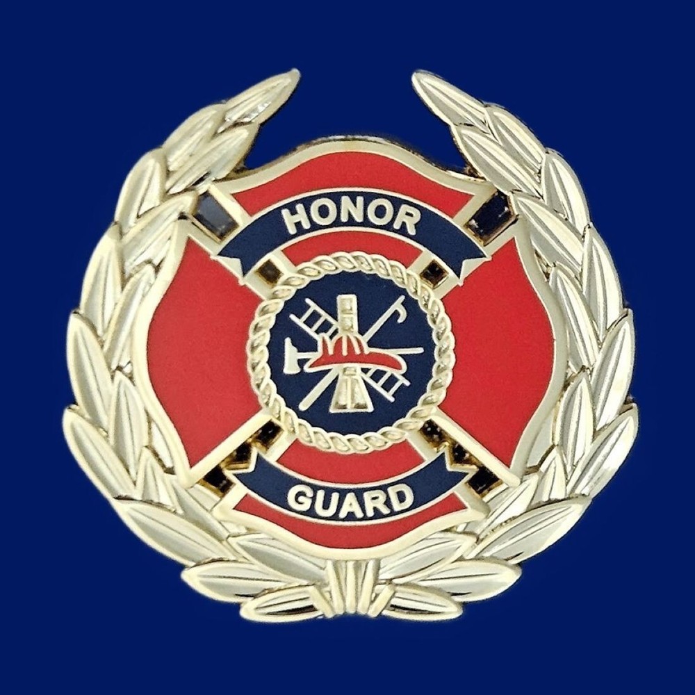 HONOR GUARD-FIRE DEPT. HAT PIN: 1-3/4", Crafted with 10K Gold Plated, #170