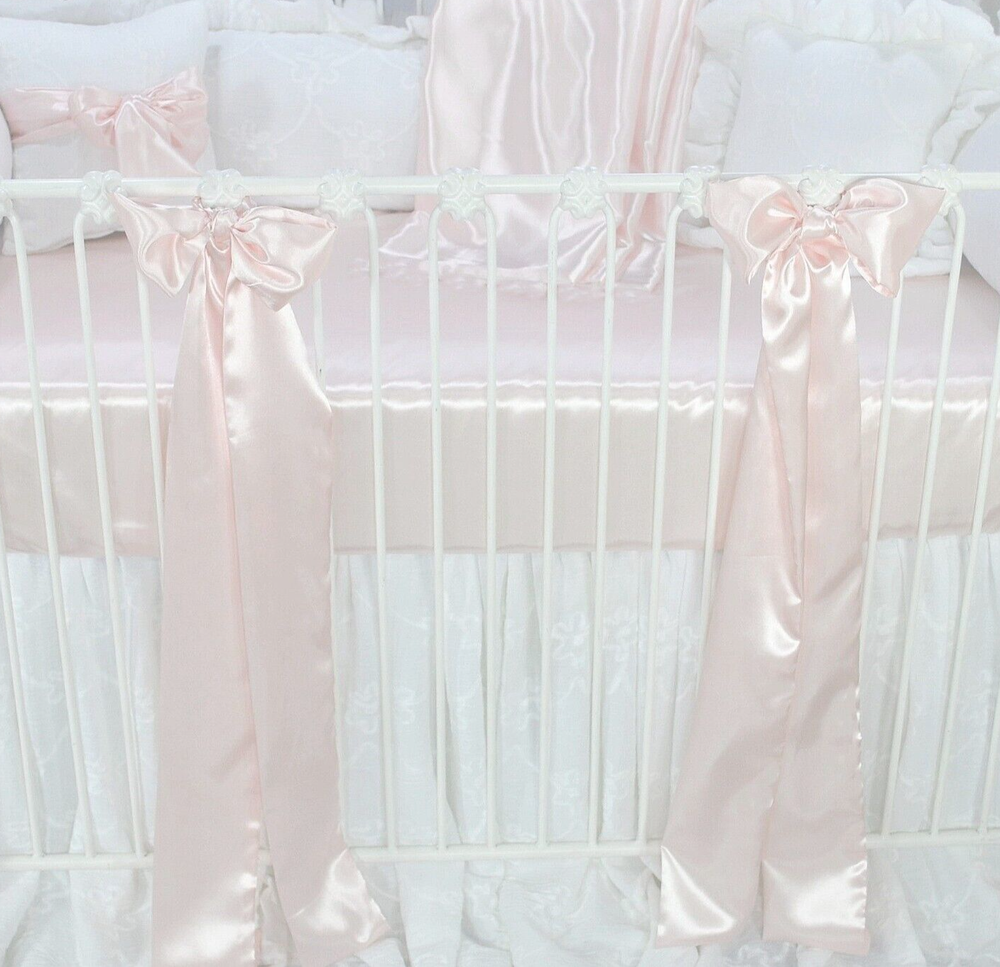 Charlotte Pink Satin Crib Bows