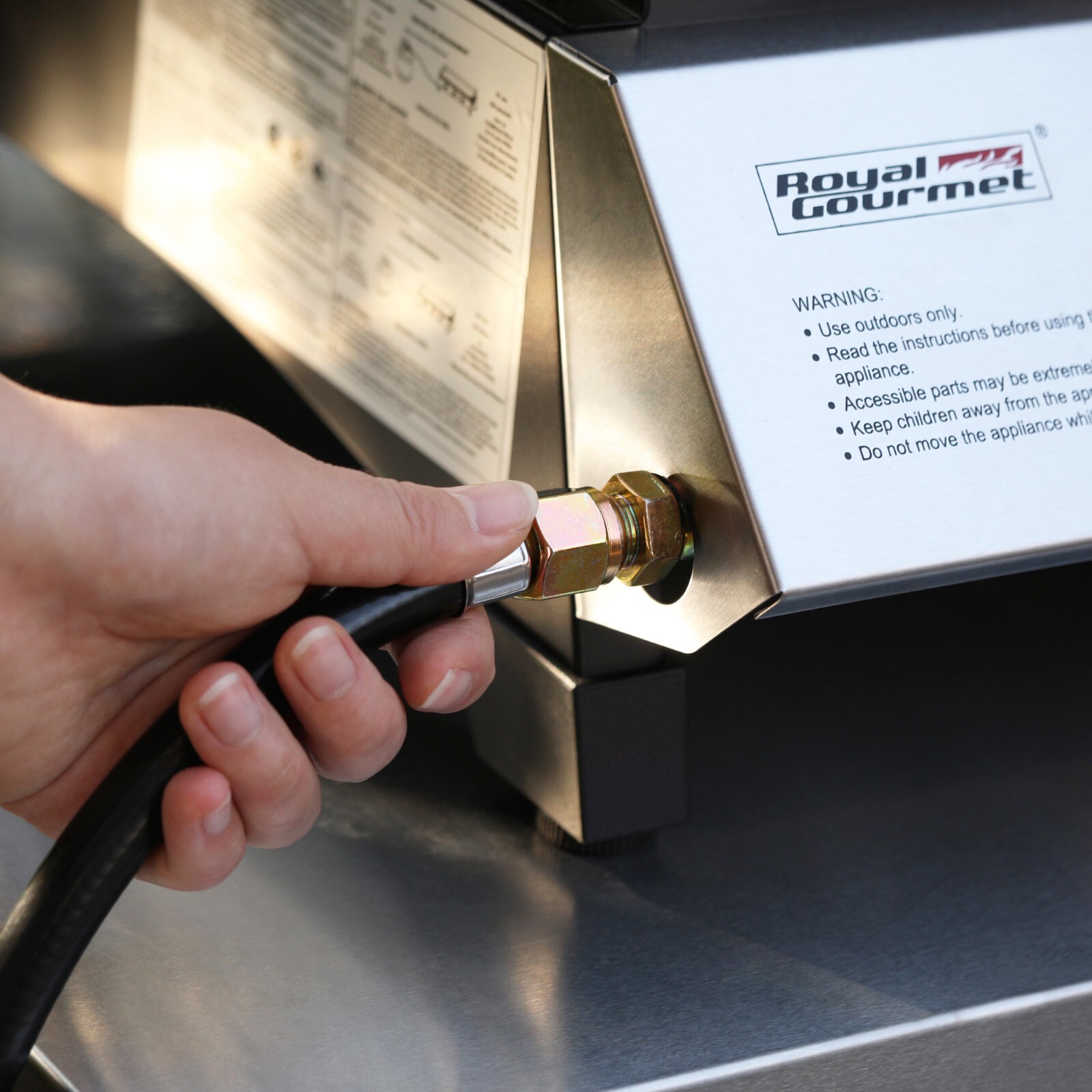 Royal Gourmet 3-Burner Tabletop Griddle Portable Gas Grill for Outdoor Camping