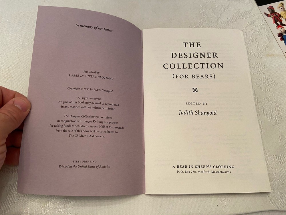 1993 DESIGNER COLLECTION FOR BEARS 18 Patterns Judith Shangold