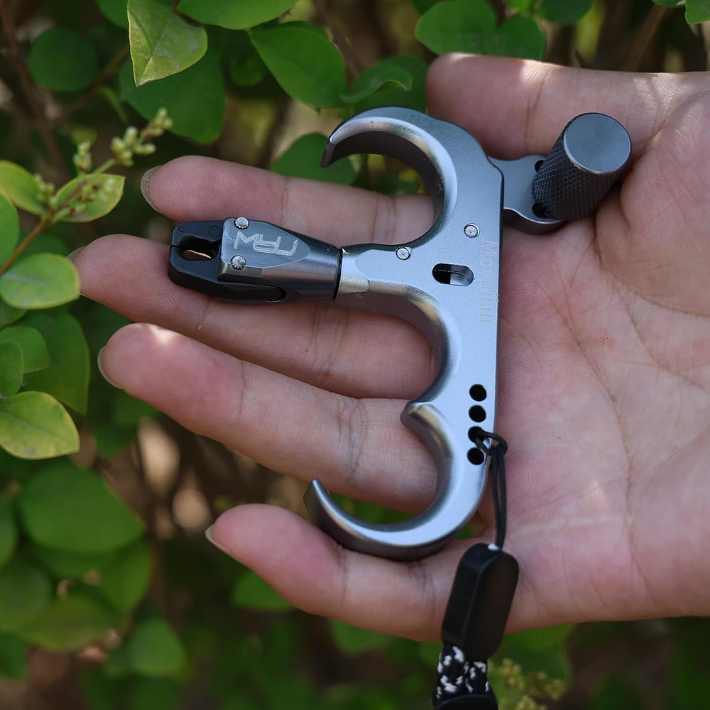 Compound Bow 3 Finger Thumb Release 360-Degree Rotational Automatic Closure Jaw