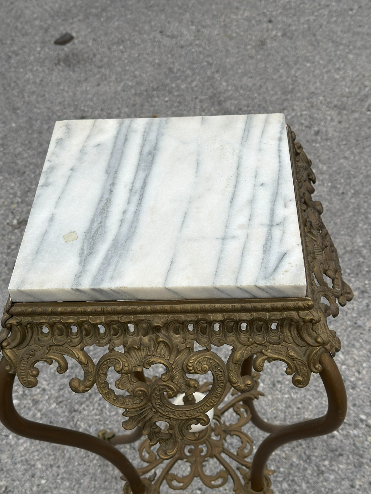 antique victorian bronze ornate marble top plant fern stand pedestal 1890