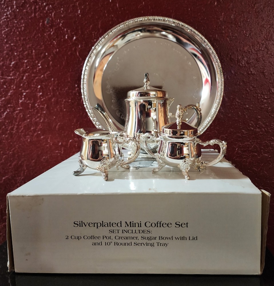 Silverplated Mini Coffee Set with Tray