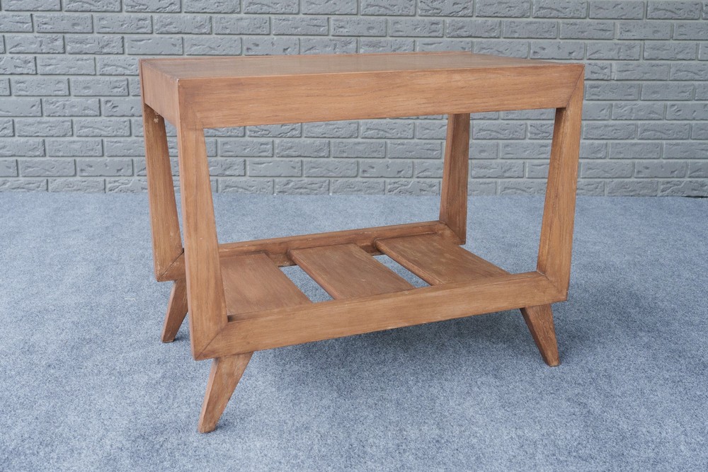 Mid Century Modern Oak Two Tier End Table