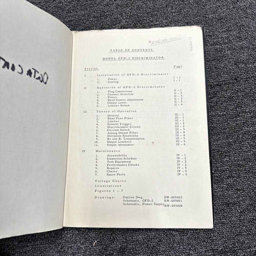 Data-Control System Model GFD-2 Discriminator Instruction Manual