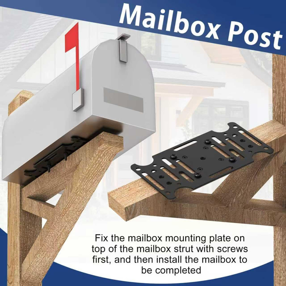 Mailbox Mounting Bracket, Heavy-Duty Plate for Post Mount Mailboxes Compatible w