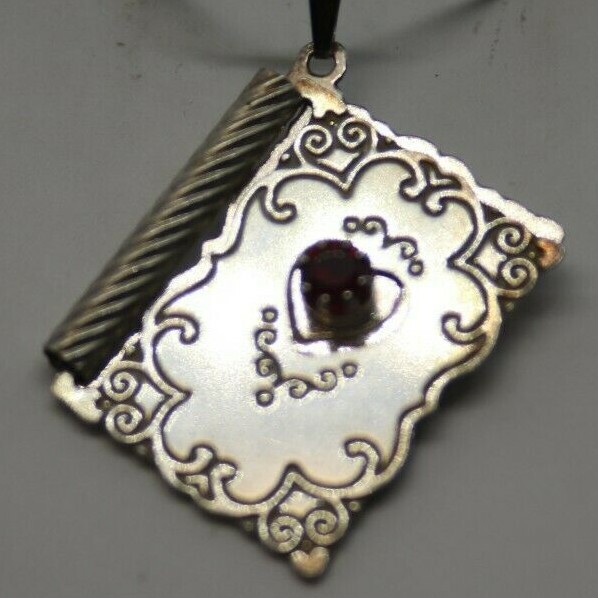 Sterling Silver Movable With Love Ruby Heart Card Charm