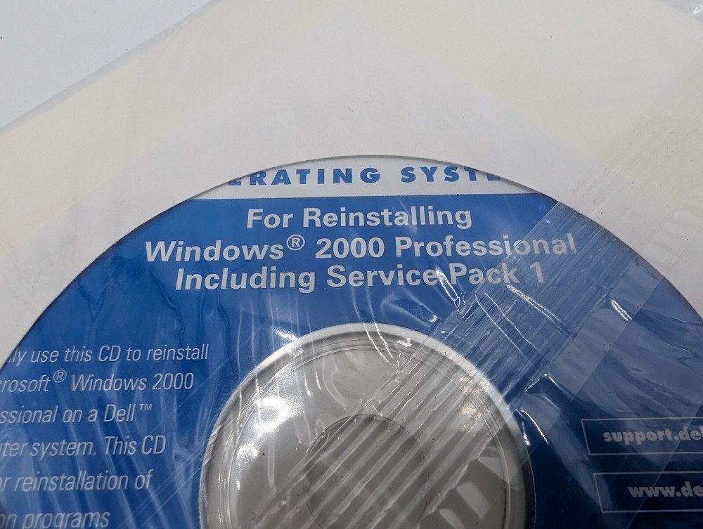 Dell Microsoft Windows 2000 Professional Reinstallation CD W2K+SP1 in Packaging