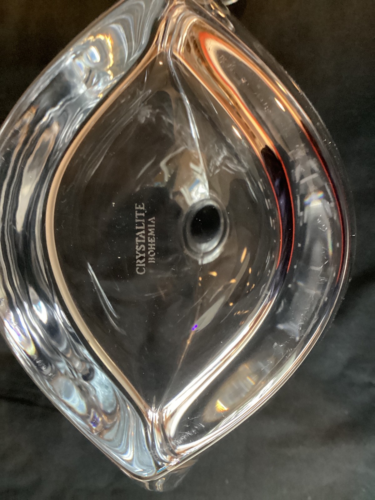 Crystalite Bohemia Crystal Decanter Carafe, Business Engraving, 22 oz/650 ml