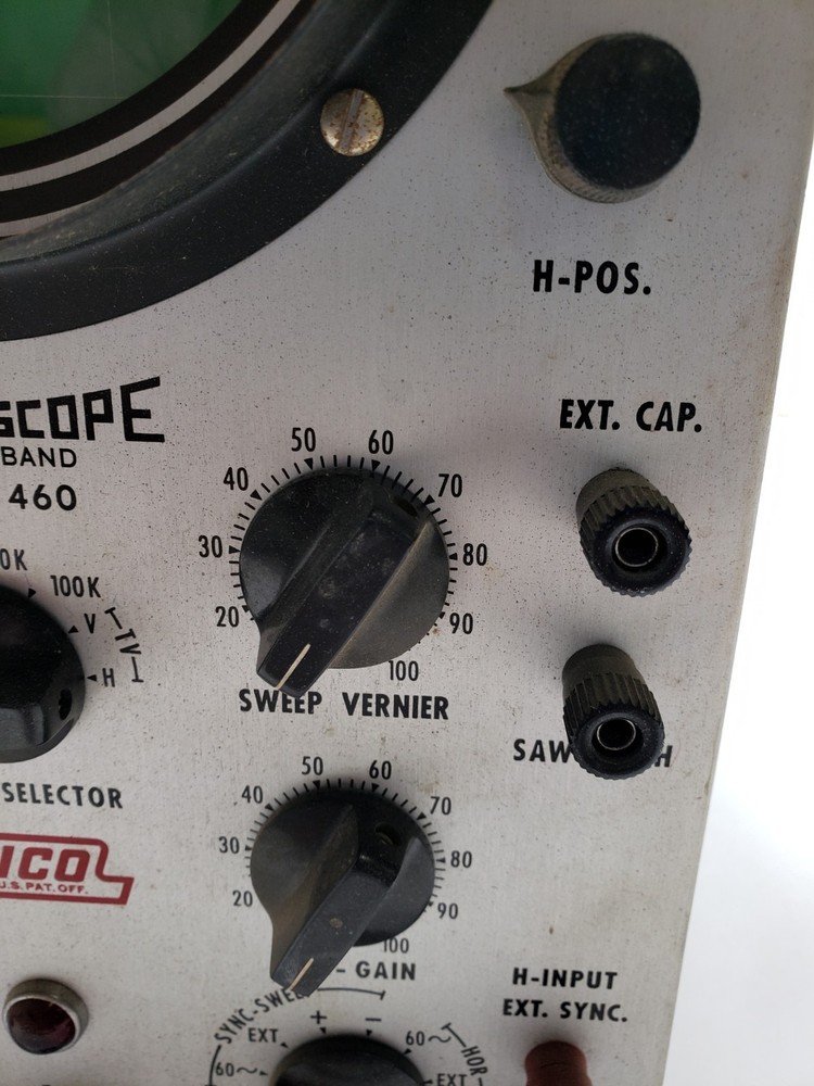 EICO Model 460 Oscilloscope DC Wide Band Sweep Selector Untested Pre Owned