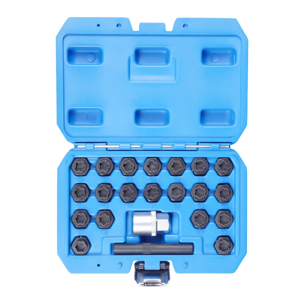22pcs Universal Locking Lug Nut Master Key Set Wheel Lock Removal Tool US