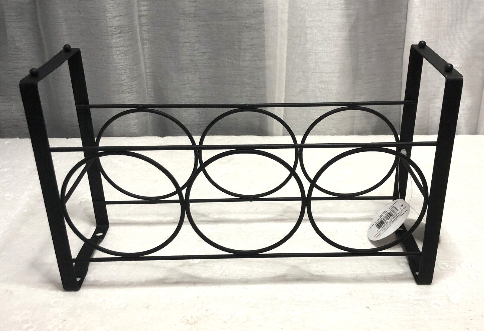 3 Bottle Countertop Wall Mount or Table Top Elegant Iron Wine Rack Black 7x12x4"