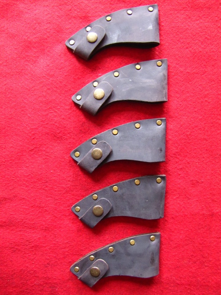 One (1) Leather Axe Sheath, Mask, Blade Cover