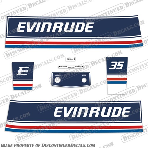 Fits 1983 Evinrude 35hp Decal Kit