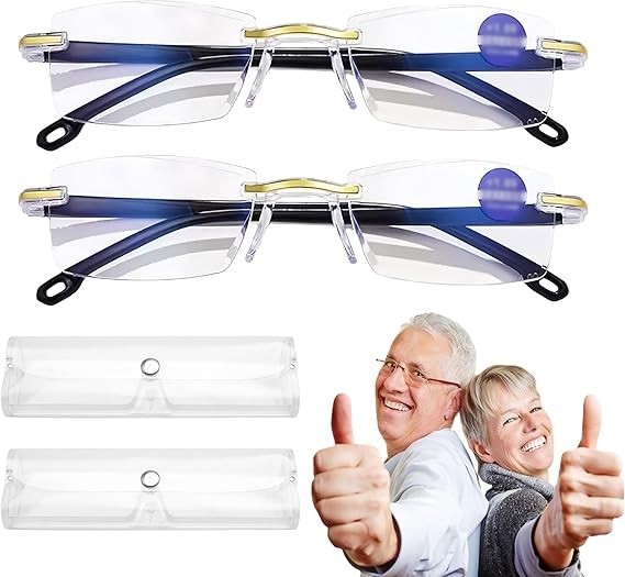 2pcs auto-focus glasses,adaptive blue light blocking reading glasse,clear vision