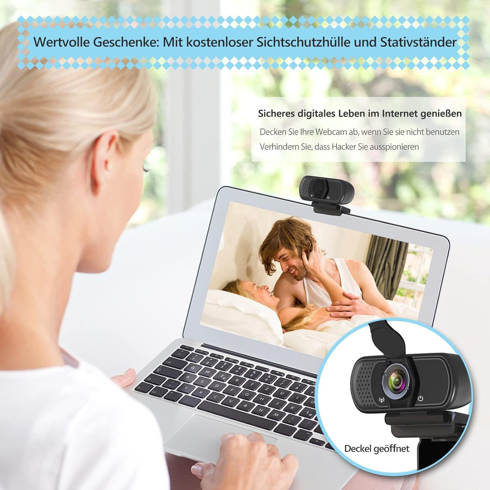 1080P Webcam W/ Microphone HD Web Camera Tripod Stand Widescreen USB Streaming