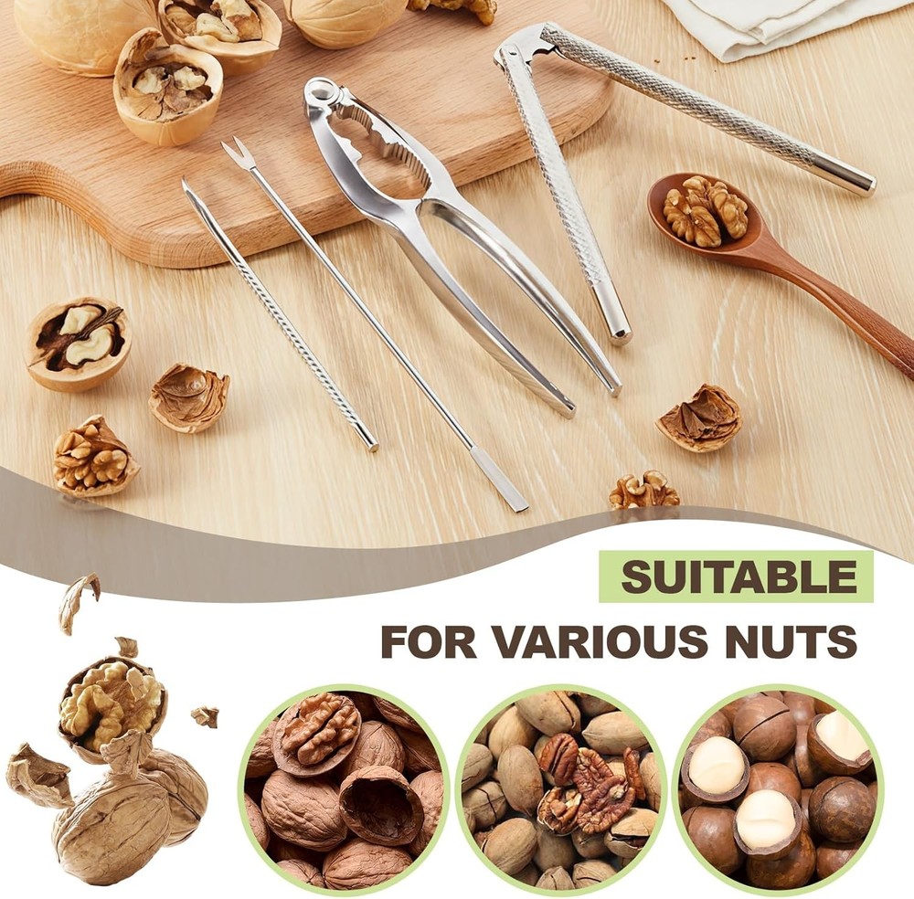 12 Pcs Nut Cracker Set, Crab Crackers and Tools Set, Stainless Steel Nutcracker