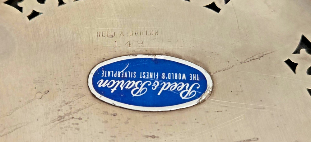 VTG. Reed & Barton #149 ORNATE Silver Plate Footed Kettle Trivet/Wine Coaster 6”