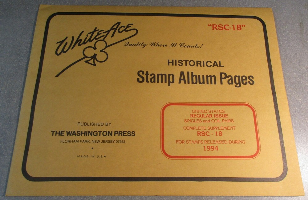 WHITEACE RSC-18 HISTORICAL STAMP ALBUM PAGES STAMPS RELEASED 1994 W/FREE SHP.
