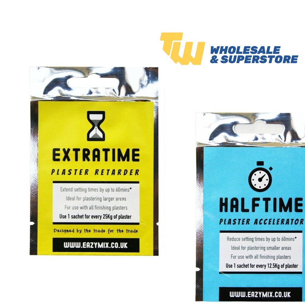 Eazymix Extratime Plaster Retarder & Halftime Plaster Accelerator Sachets