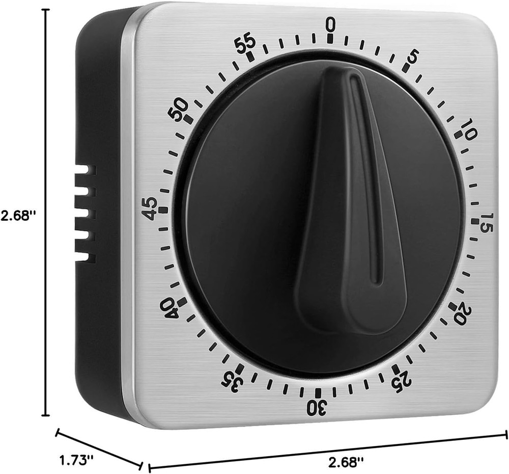 Kitchen Countdown Timer Magnetic 60 Minute Wind up Mechanical Timer Stainless St