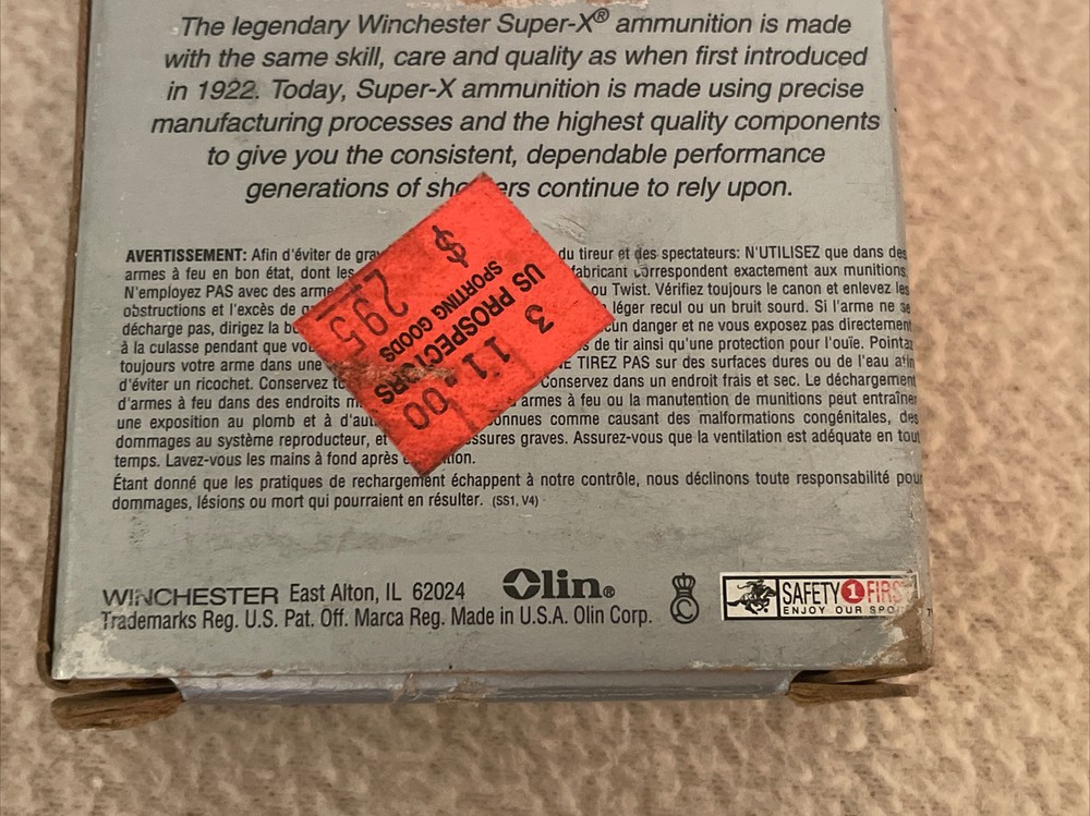WINCHESTER SUPER X 410 OOO BUCK SHOT SHELL BOX * EMPTY *