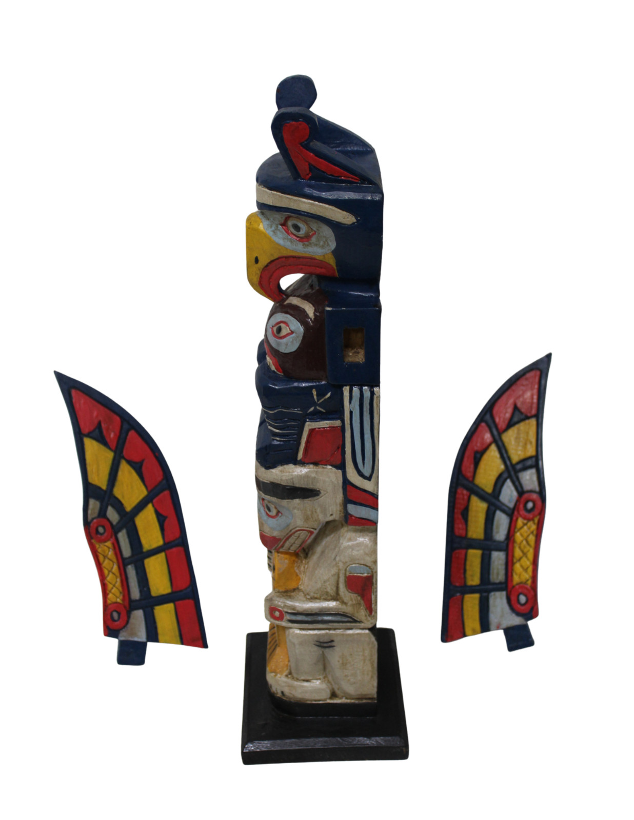 OLD TRIBE NORTHWEST COAST STYLE EAGLE FISH INDIAN TOTEM POLE NATIVE AMERICAN