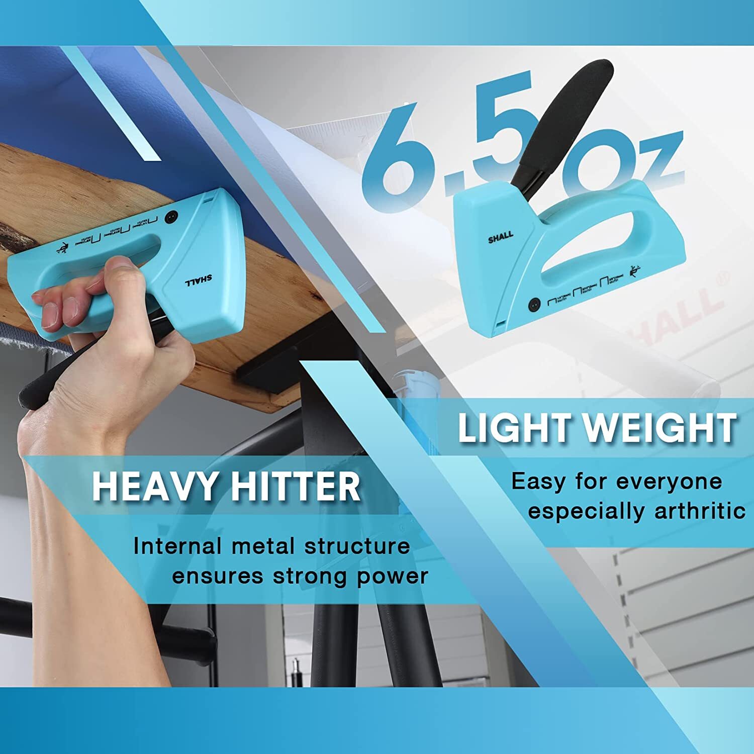 SHALL Light Duty Staple Gun -Upholstery Staple Gun with 1600pcs Staples