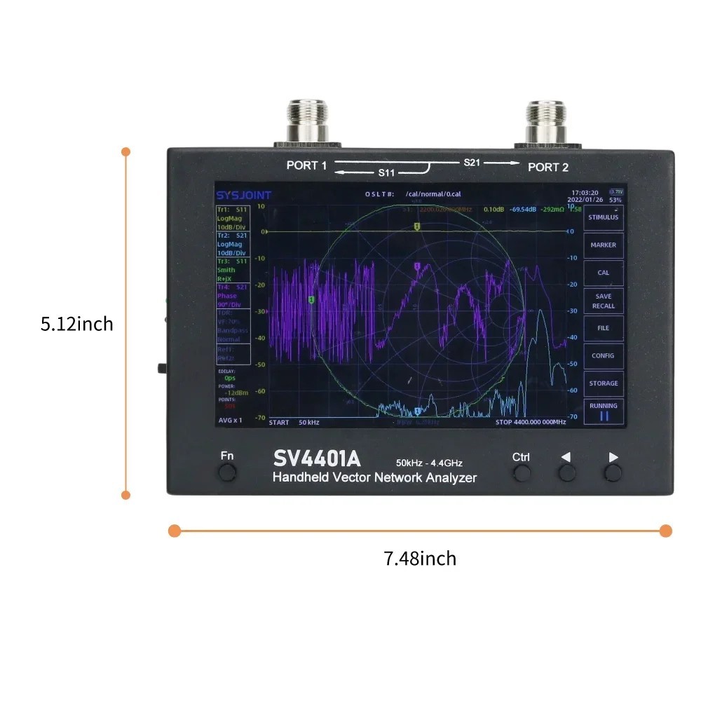 HTOOL SV4401A 50KHz-4.4GHz Vector Network Analyzer 100dB Dynamic VNA 7-inch