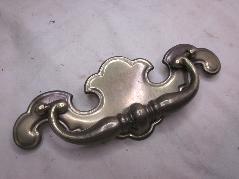 1 large vintage drawer handle drop down pull 5.25" center winged bail