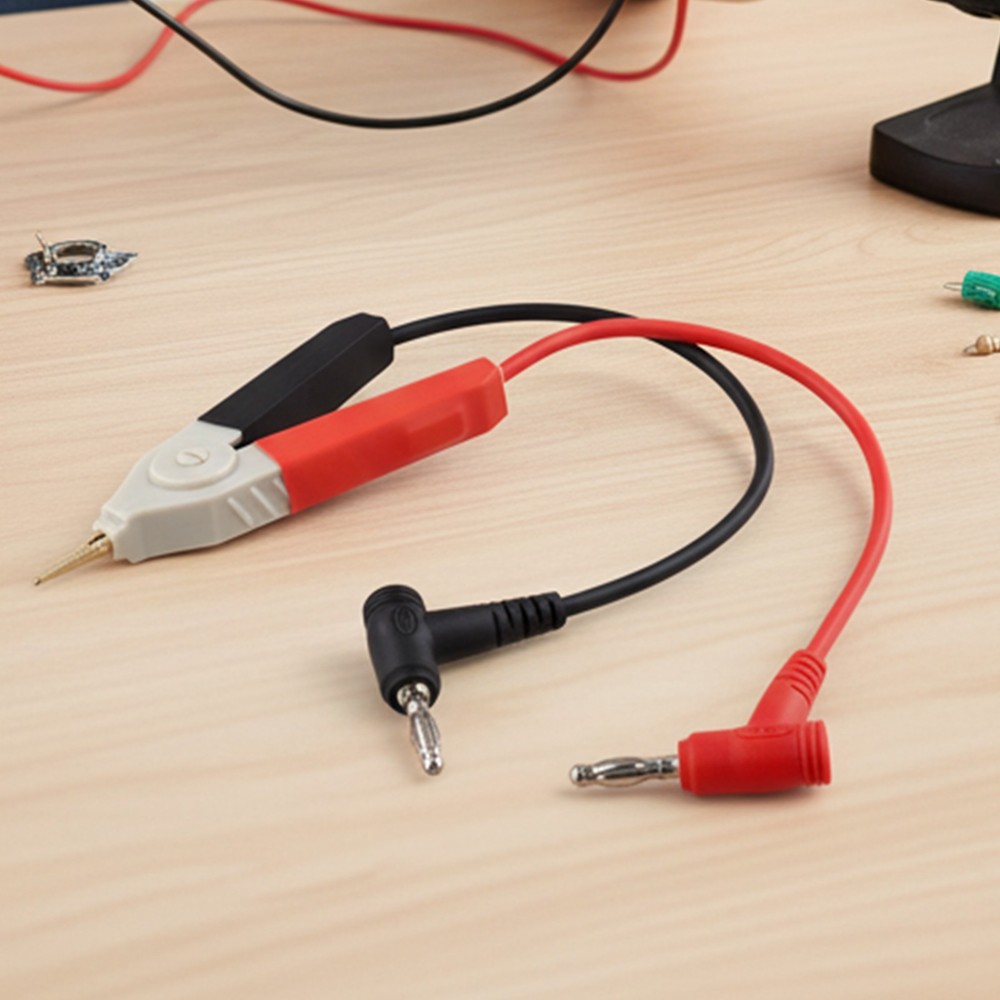 Kelvin Test Clip Patch Test Clip for Capacitor Testing Black and Red Connector