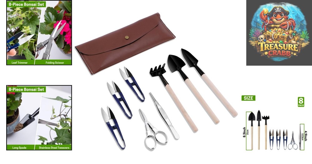 Complete Bonsai Care Set: 8 Rust-Resistant Tools for Enthusiasts & Beginners