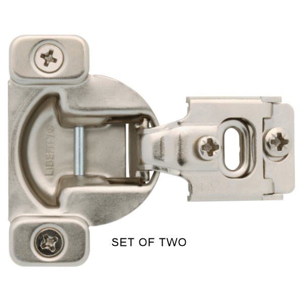 Pair (2) 1/2" Overlay Compact Concealed Hinges W/ Screws & Instructions