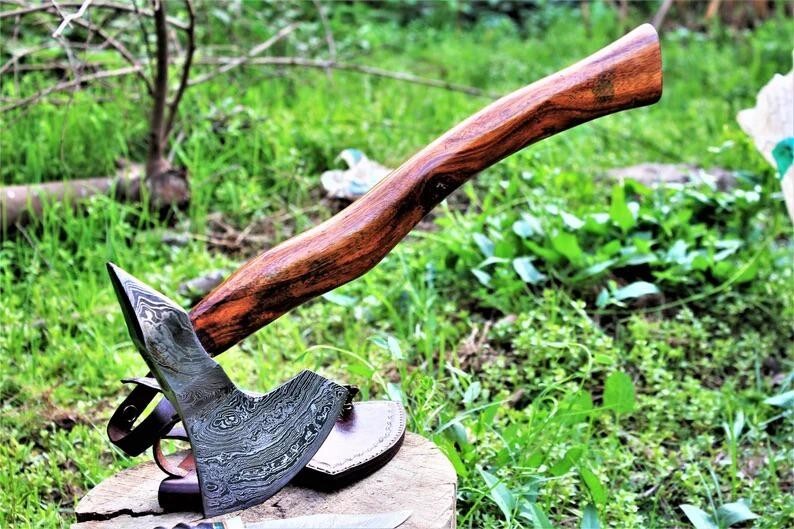 Multi Purpose Viking Handmade Damascus Steel TOMAHAWK, HATCHET, AXE , INTEGRAL