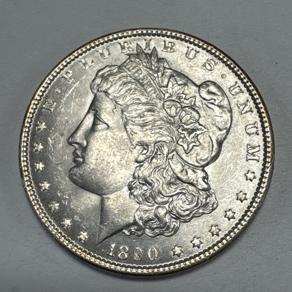 1890 $1 Morgan Silver Dollar Ch BU Uncirculated.