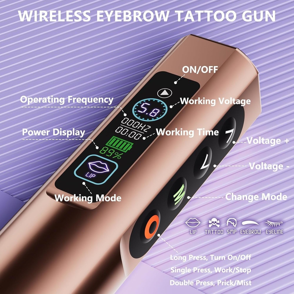 Microblading Kit - Professional Complete Wireless Tattoo Gun Rose Gold