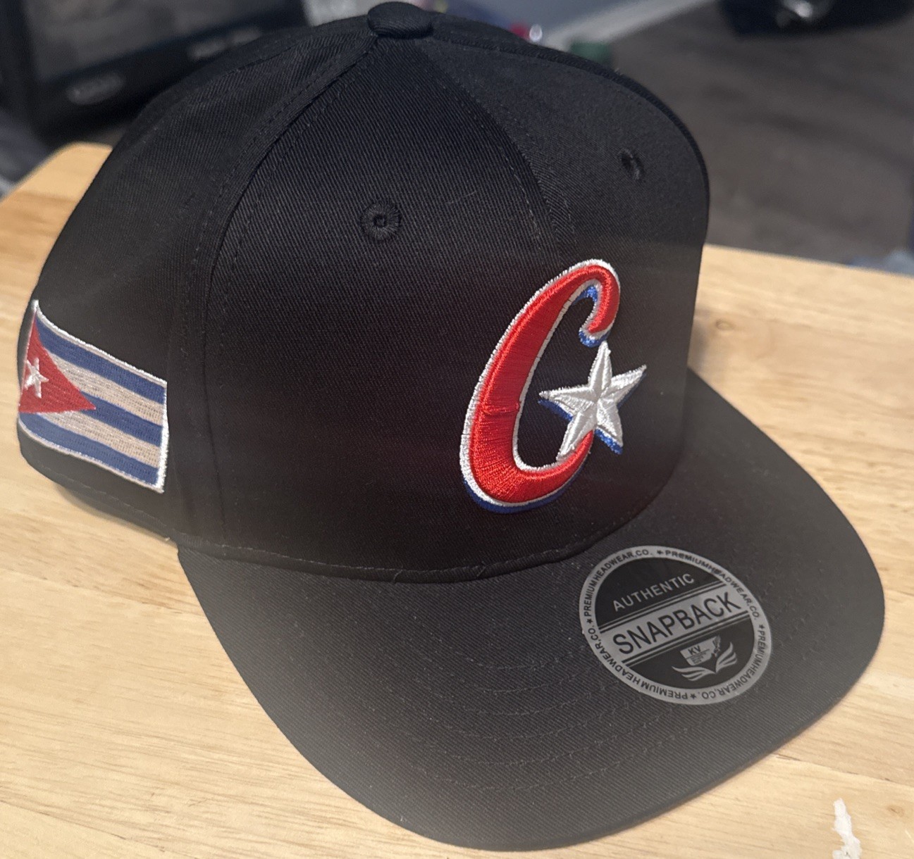 Cuba Black SnapBack Cap Hat Gorra WBC World Baseball Classic W Flag NWT