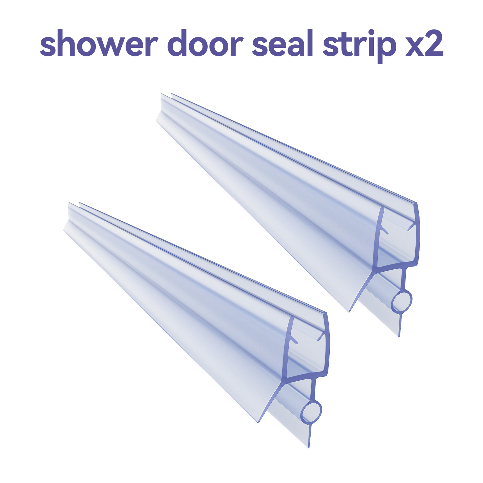 2-Pack Shower Door Bottom Seal (1/4")-Inch Glass, 28" Length - Shower Door Sweep