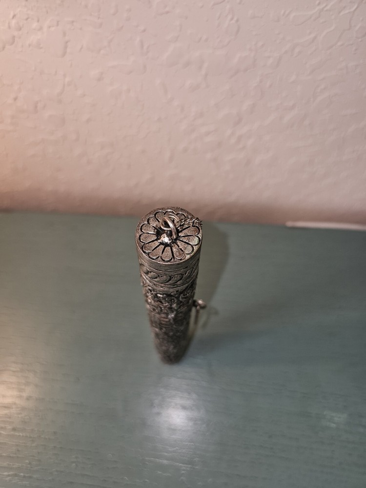 Antique Silver Scroll Container-Very Ornate