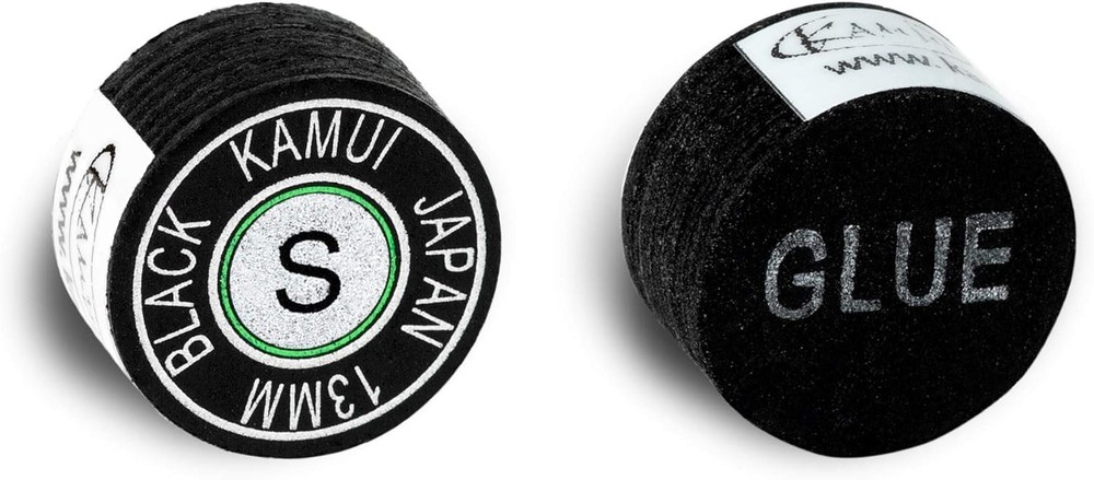 Black Laminated Billiard Cue Tip - 13 mm Soft Leather, Precision Spin Control