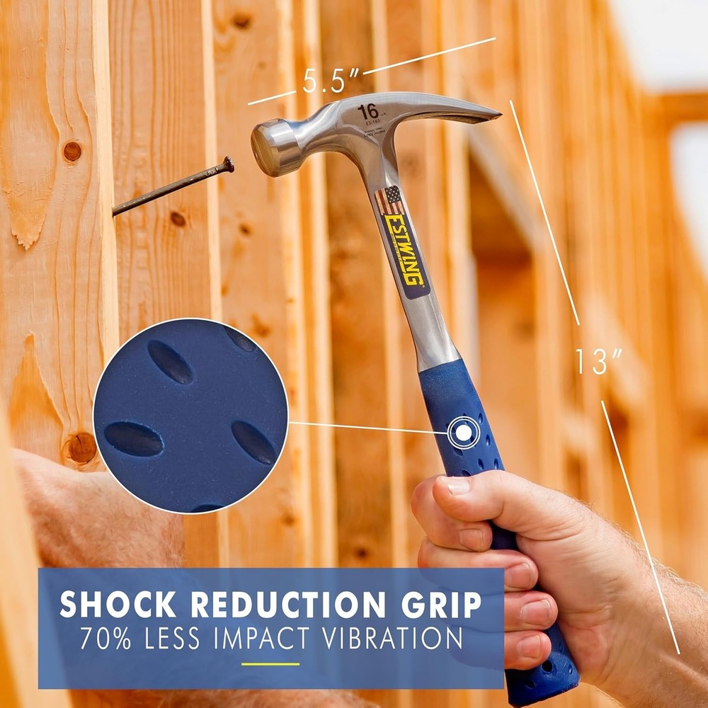 Durable Steel Claw Hammer - Shock Reduction Handle