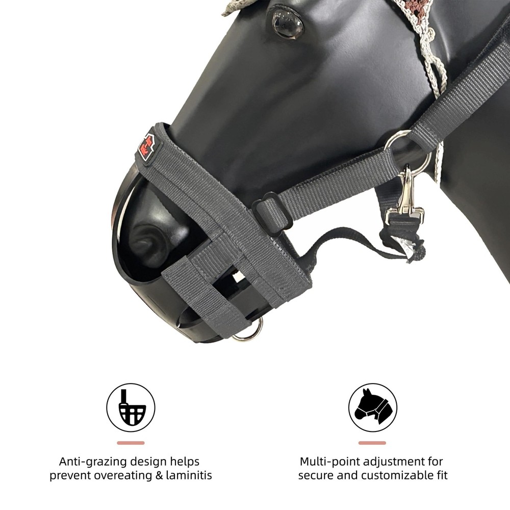Barn & Stable Horse Grazing Muzzle for Easy Breathe, Comfortable Muzzle Grazing